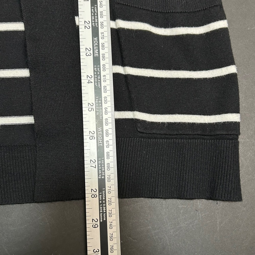 EXPRESS Open Front Long‎ Sleeve Womens Cardigan Sweater Small Black White Stripe - Picture 6 of 7